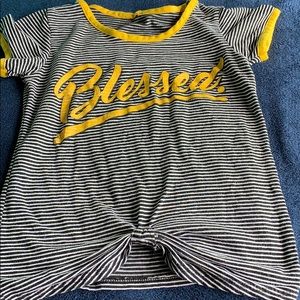Black and yellow Striped blessed shirt